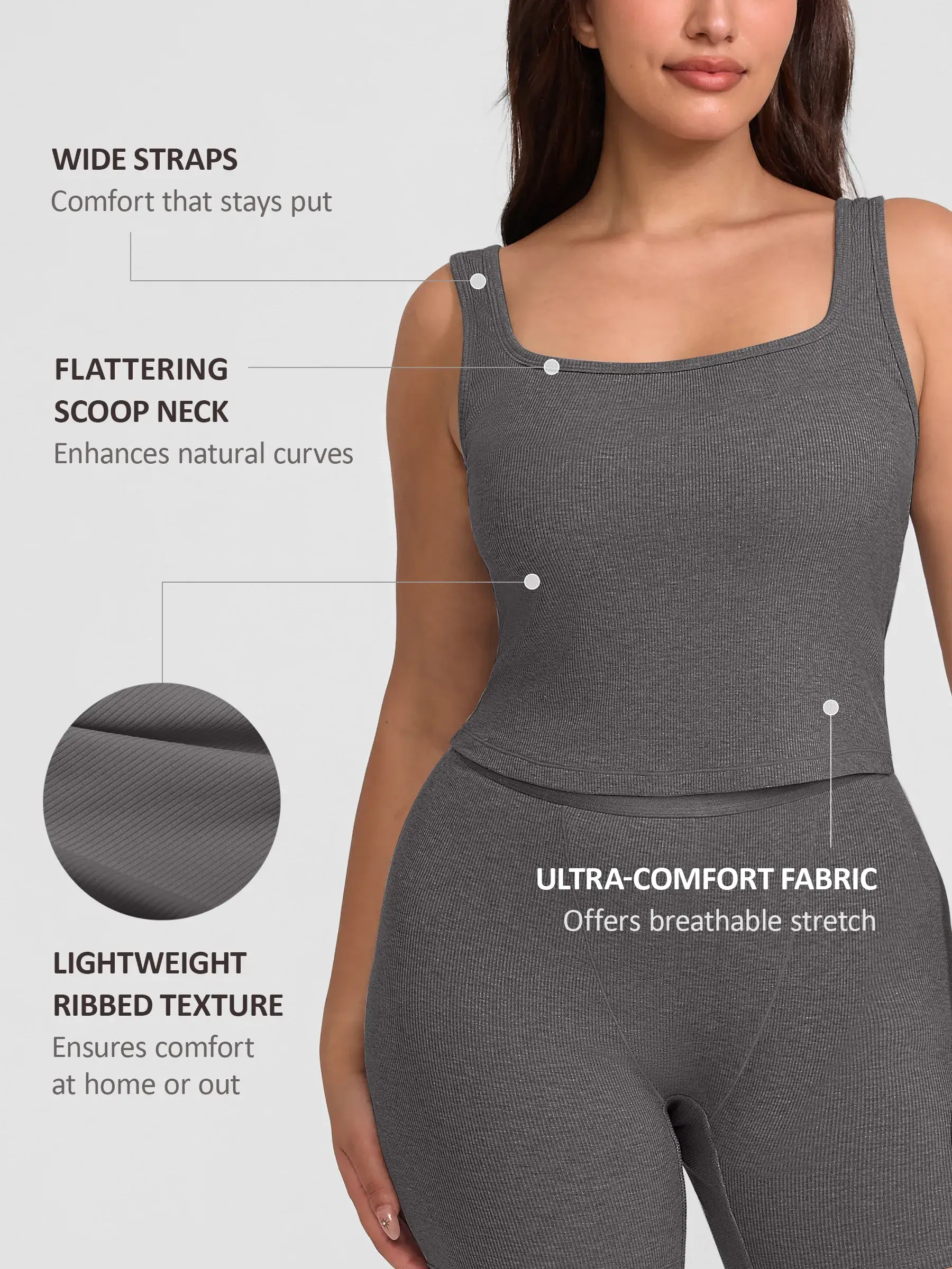 Ribbed Square-Neck Lounge Tank Top - Image 29