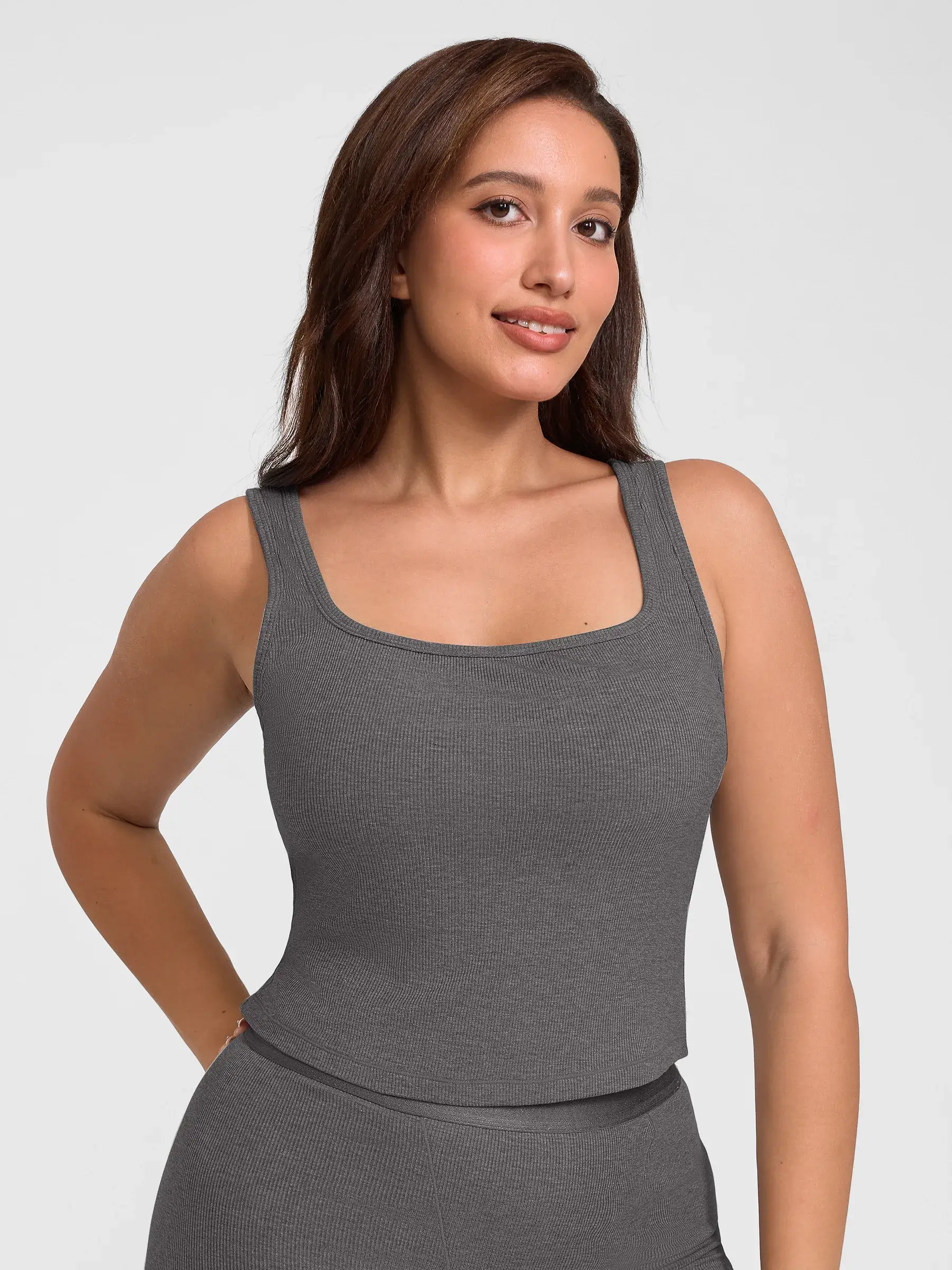 Ribbed Square-Neck Lounge Tank Top - Image 30