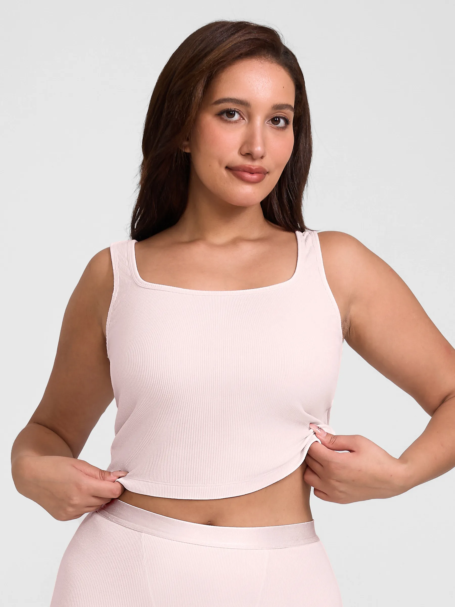 Ribbed Square-Neck Lounge Tank Top - Image 4
