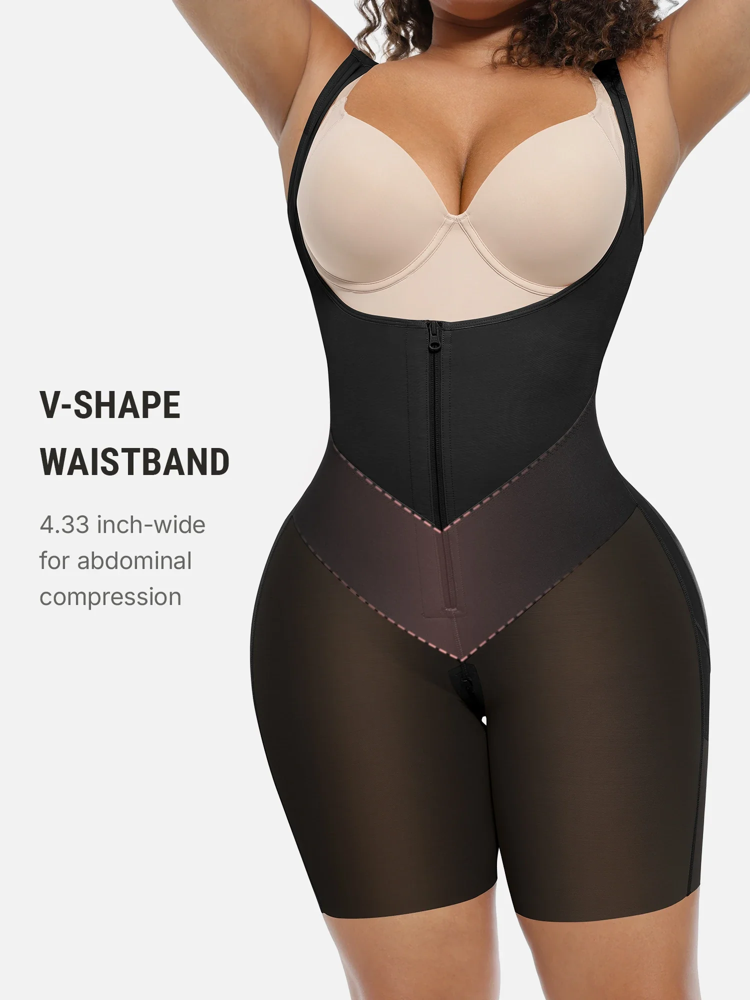 V-Shaped Faja Tummy Control Butt Lift Bodysuit - Image 4
