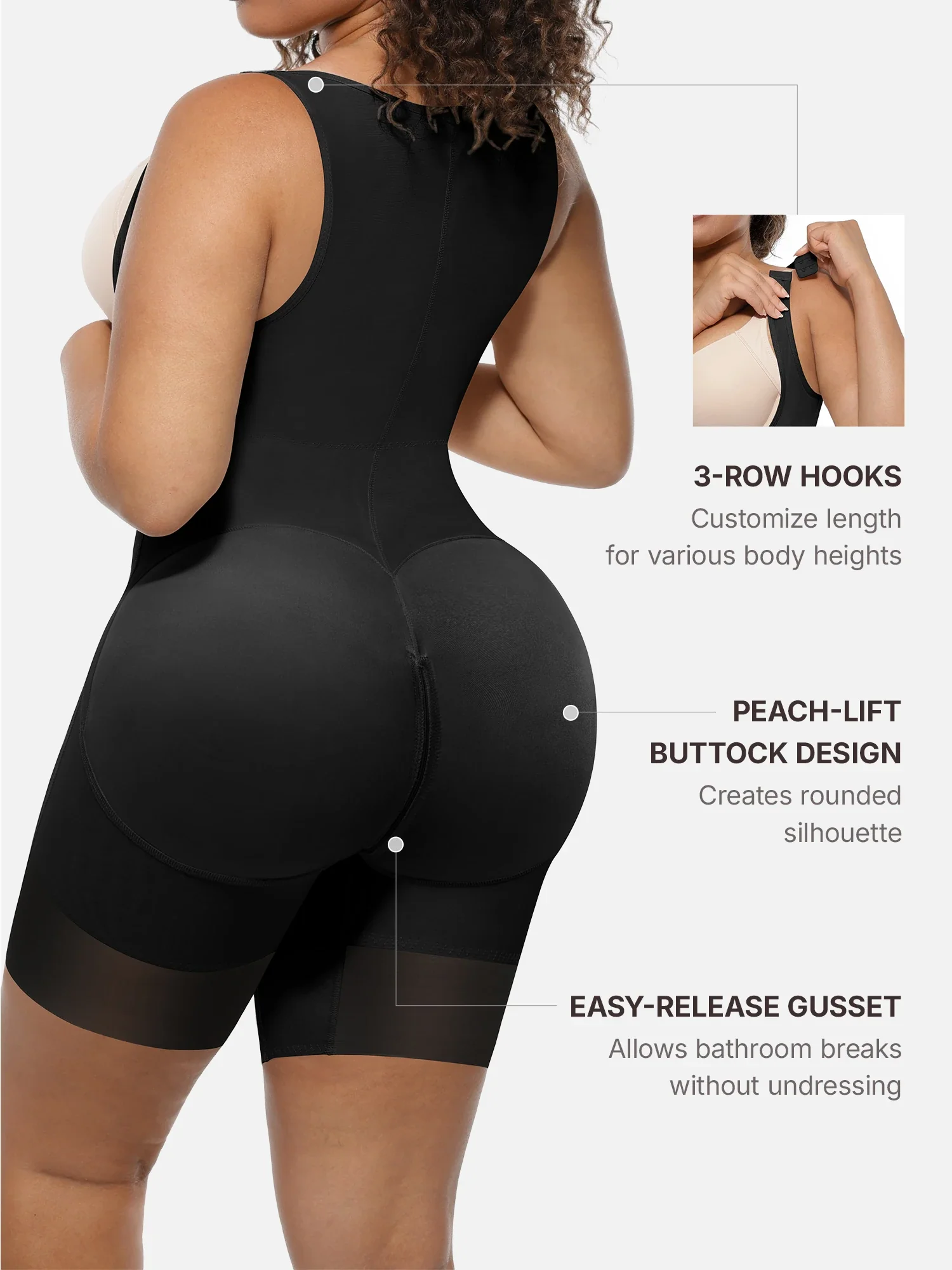 V-Shaped Faja Tummy Control Butt Lift Bodysuit - Image 5