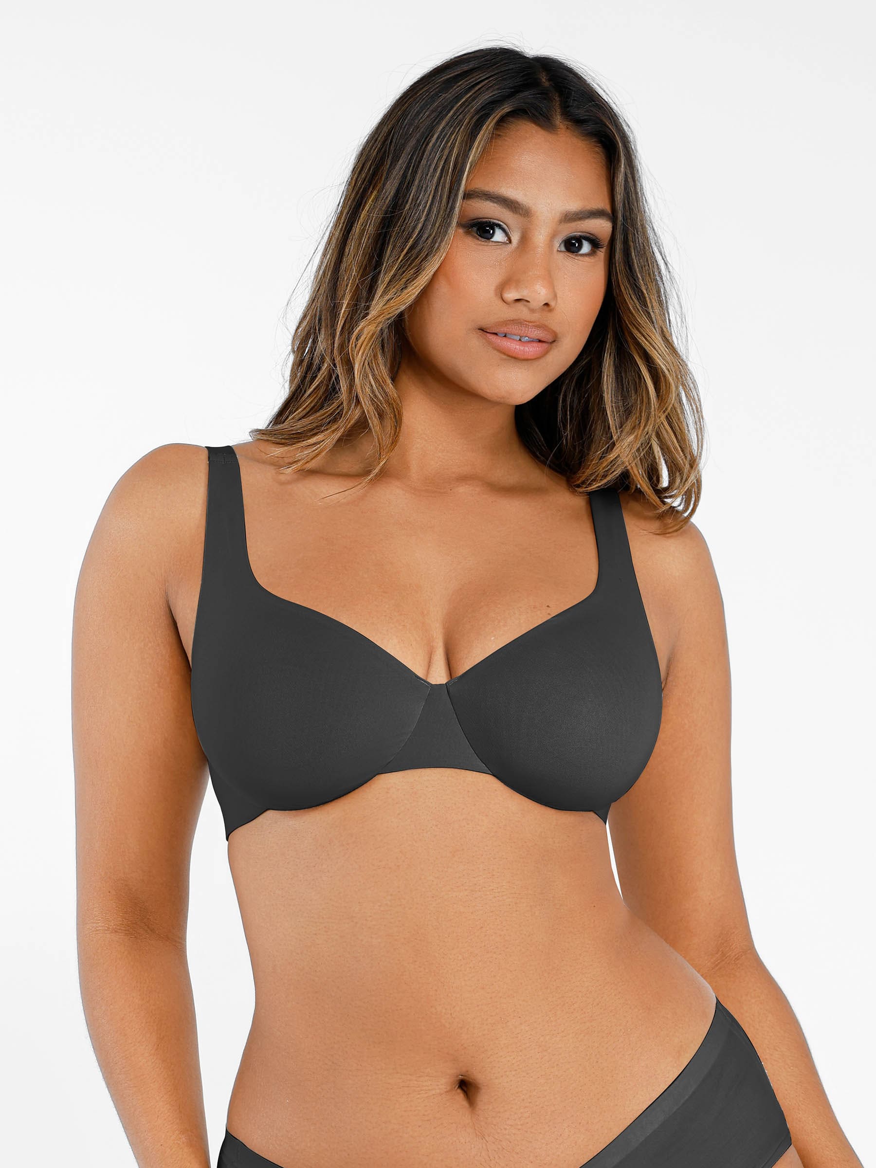 Adjustable-Strap Underwire Plunge Bra - Image 29