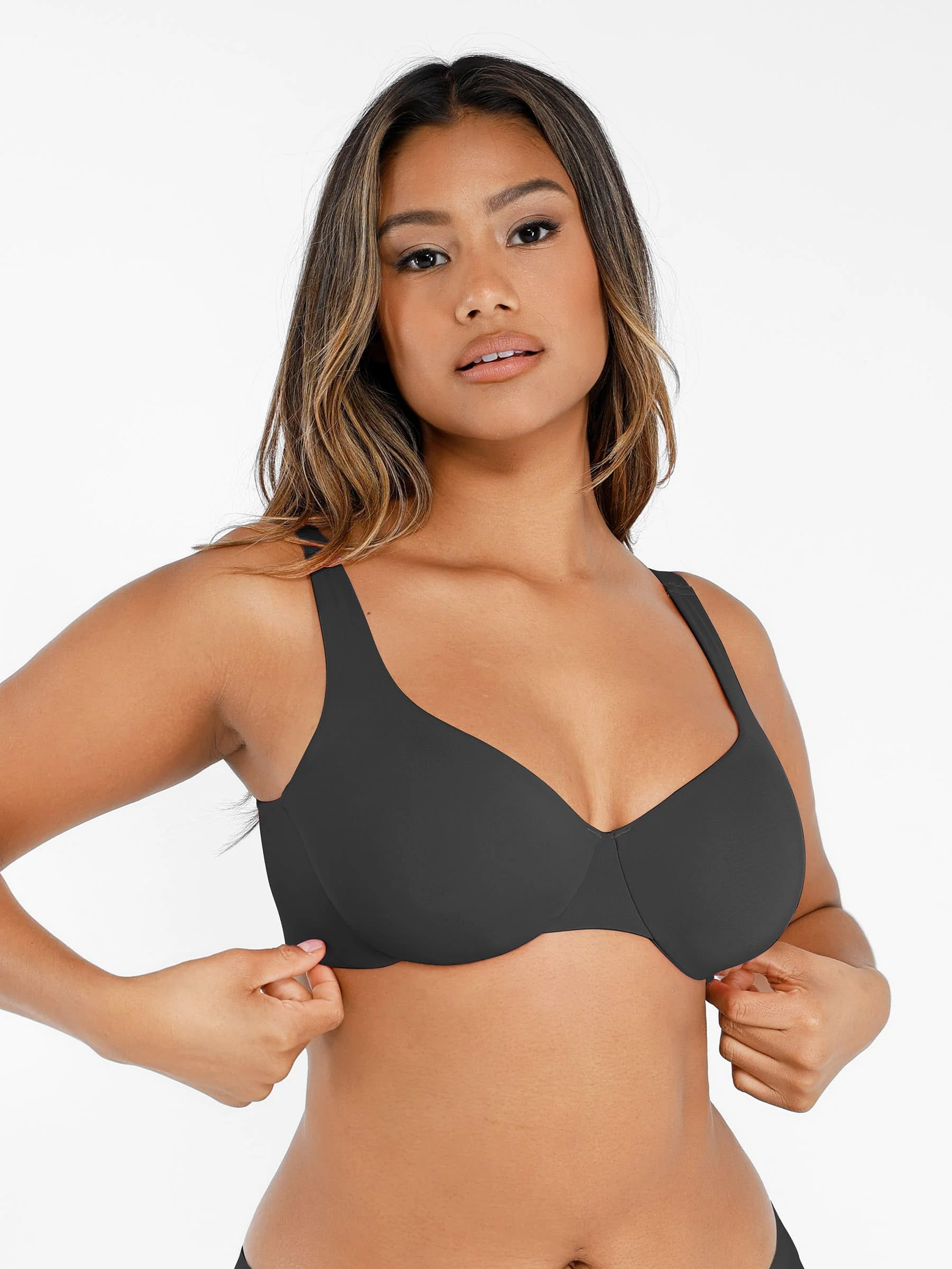 Adjustable-Strap Underwire Plunge Bra - Image 30