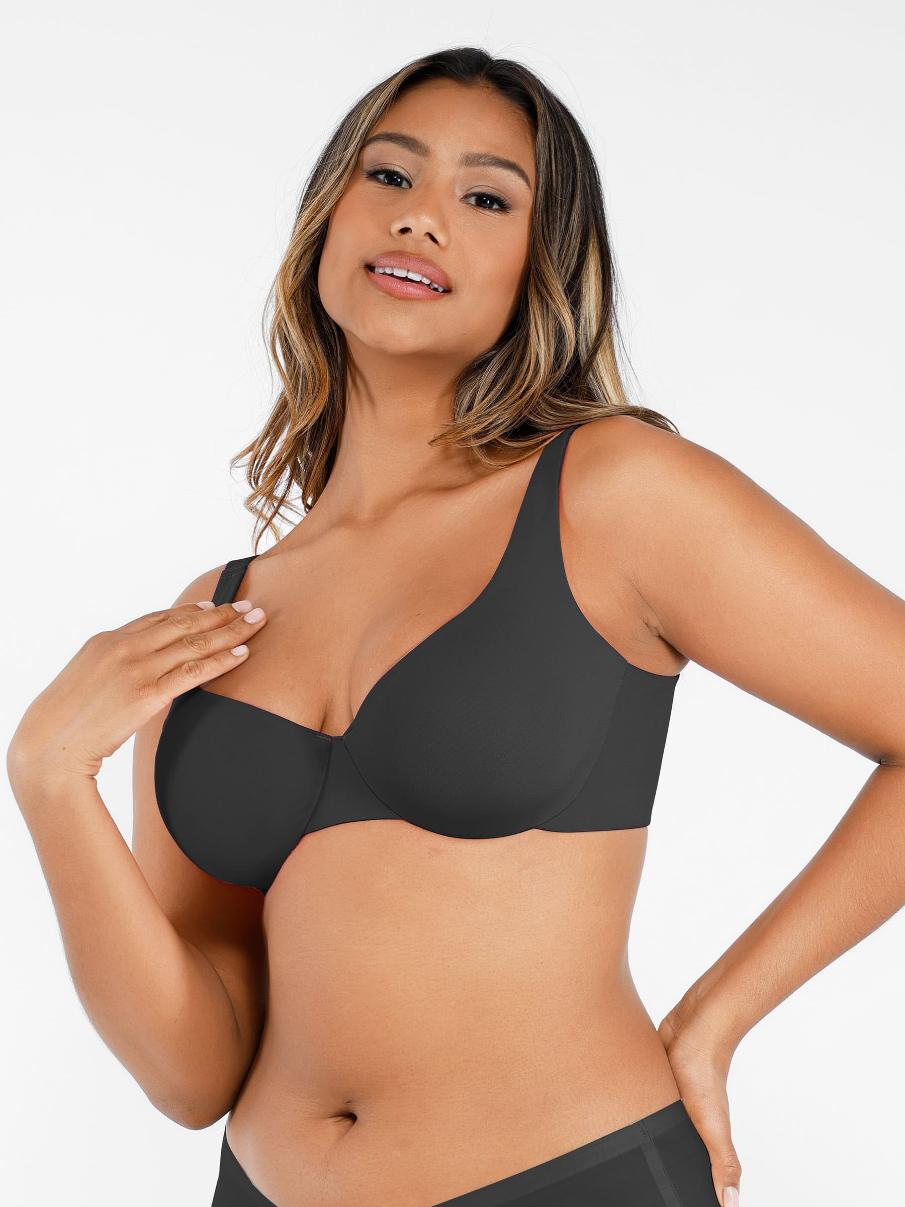 Adjustable-Strap Underwire Plunge Bra - Image 31