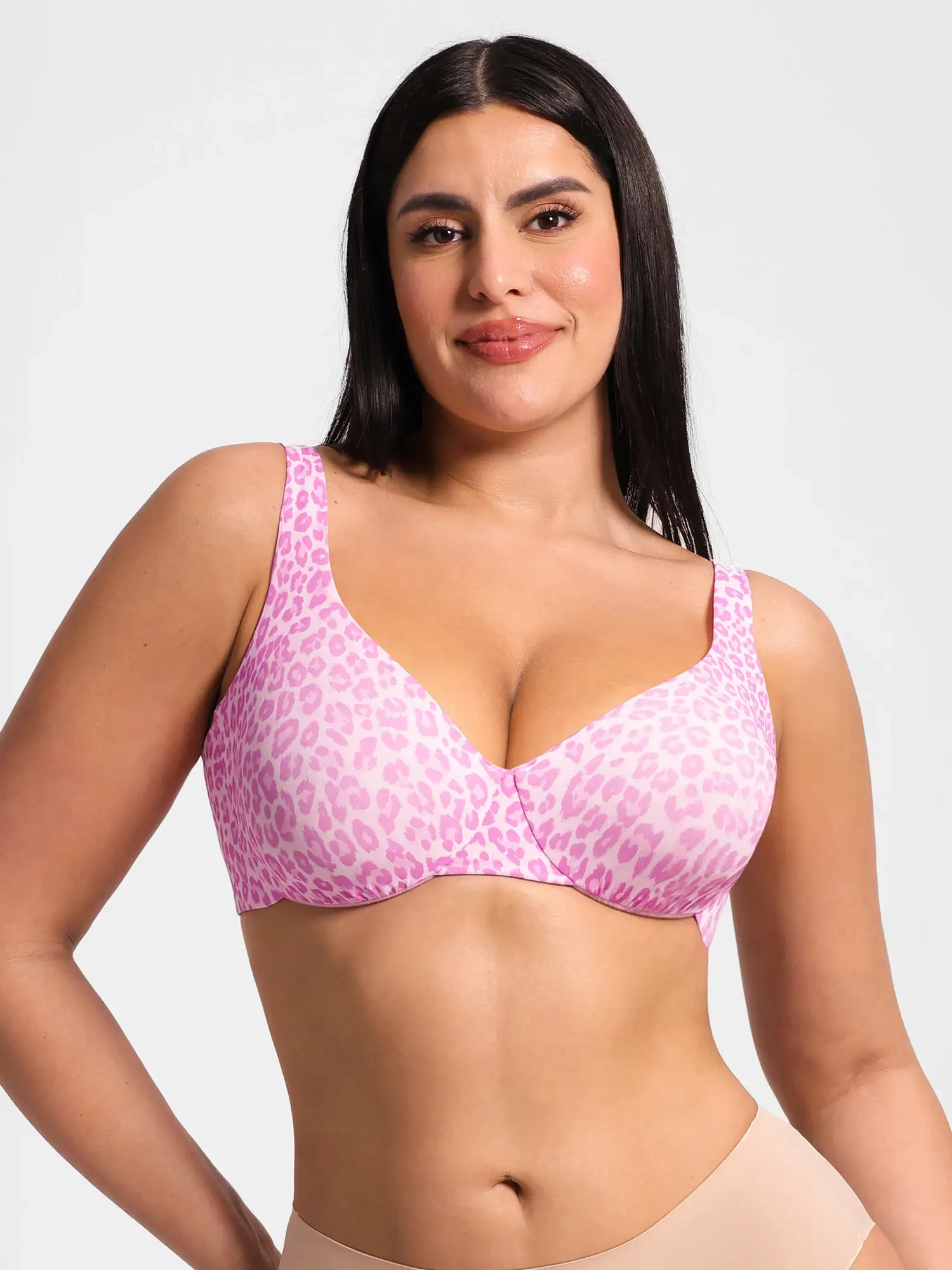 Adjustable-Strap Underwire Deep V-neck Bra - Image 46