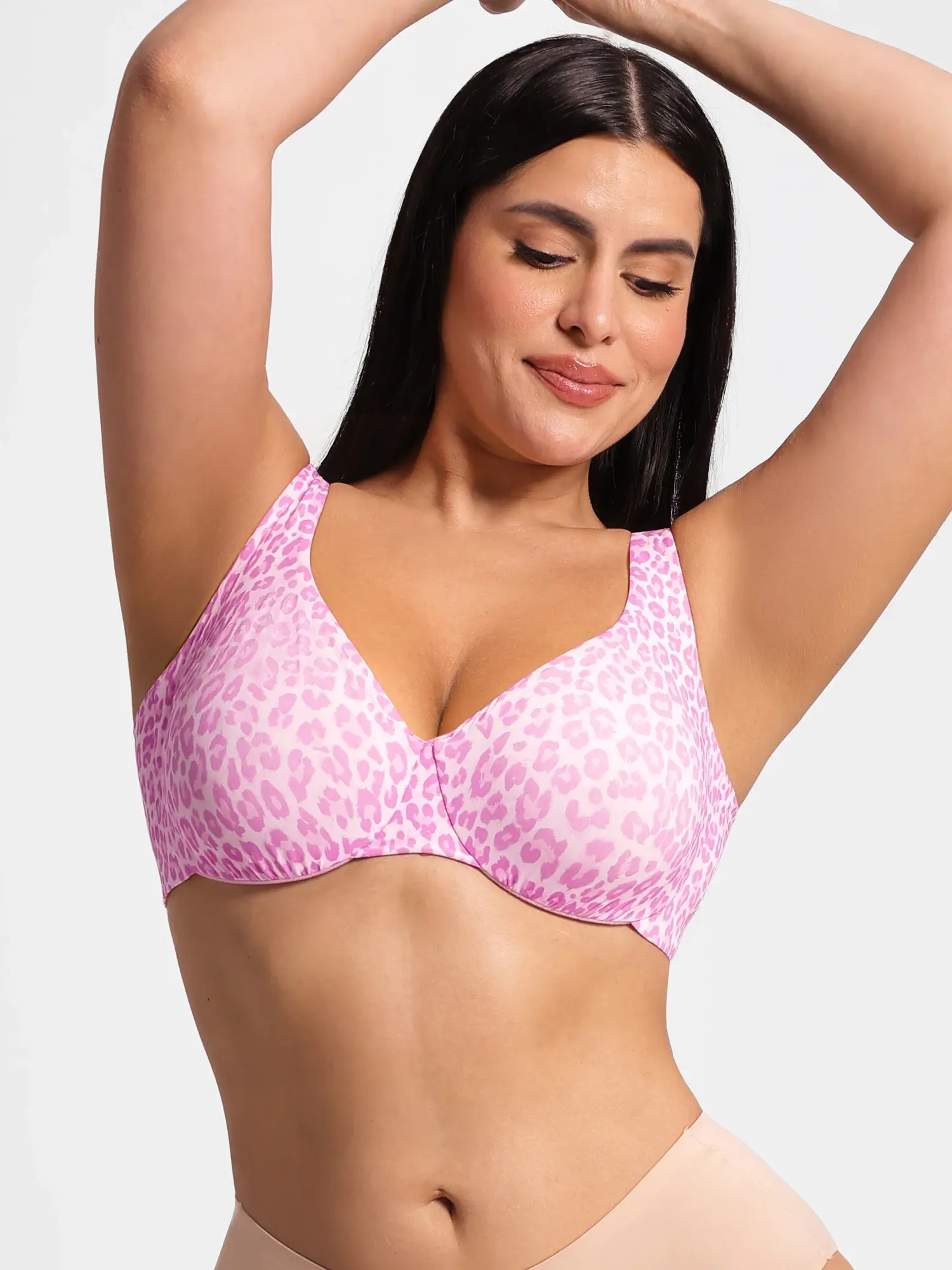Adjustable-Strap Underwire Deep V-neck Bra - Image 48