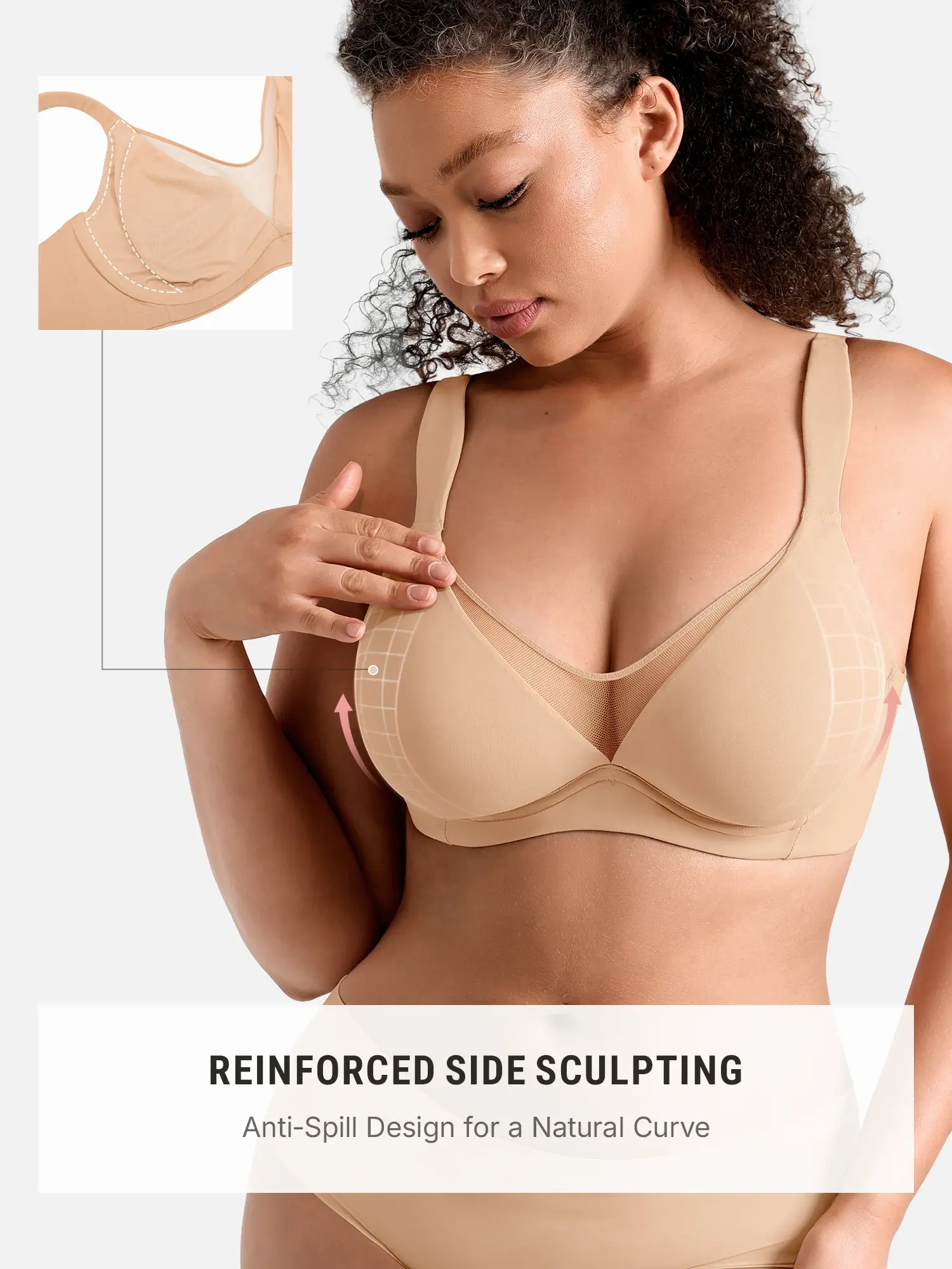 Support V-Neck Sheer Minimizer Bra - Image 12