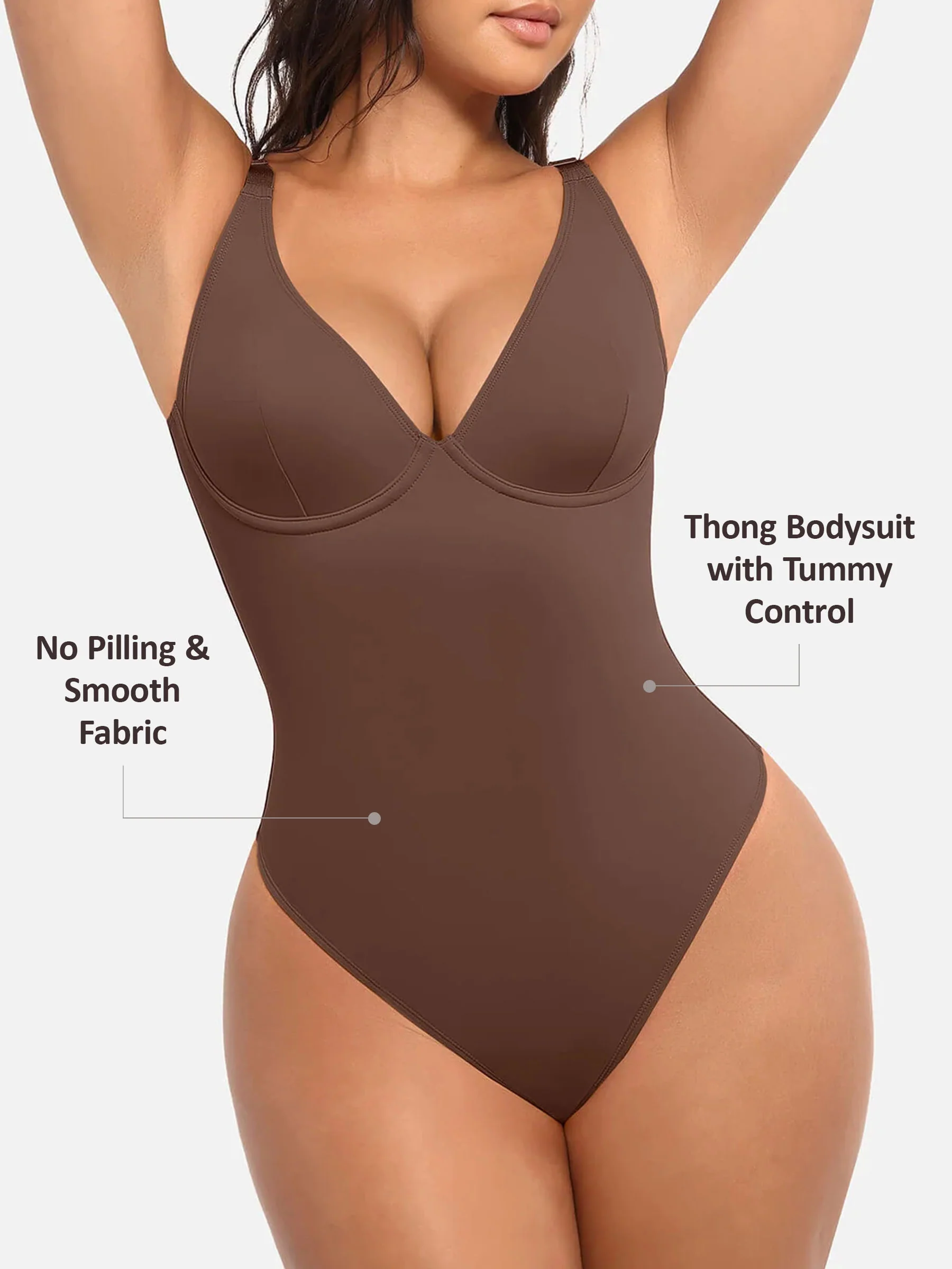 V-Neck Tummy Control Bodysuit - Image 19