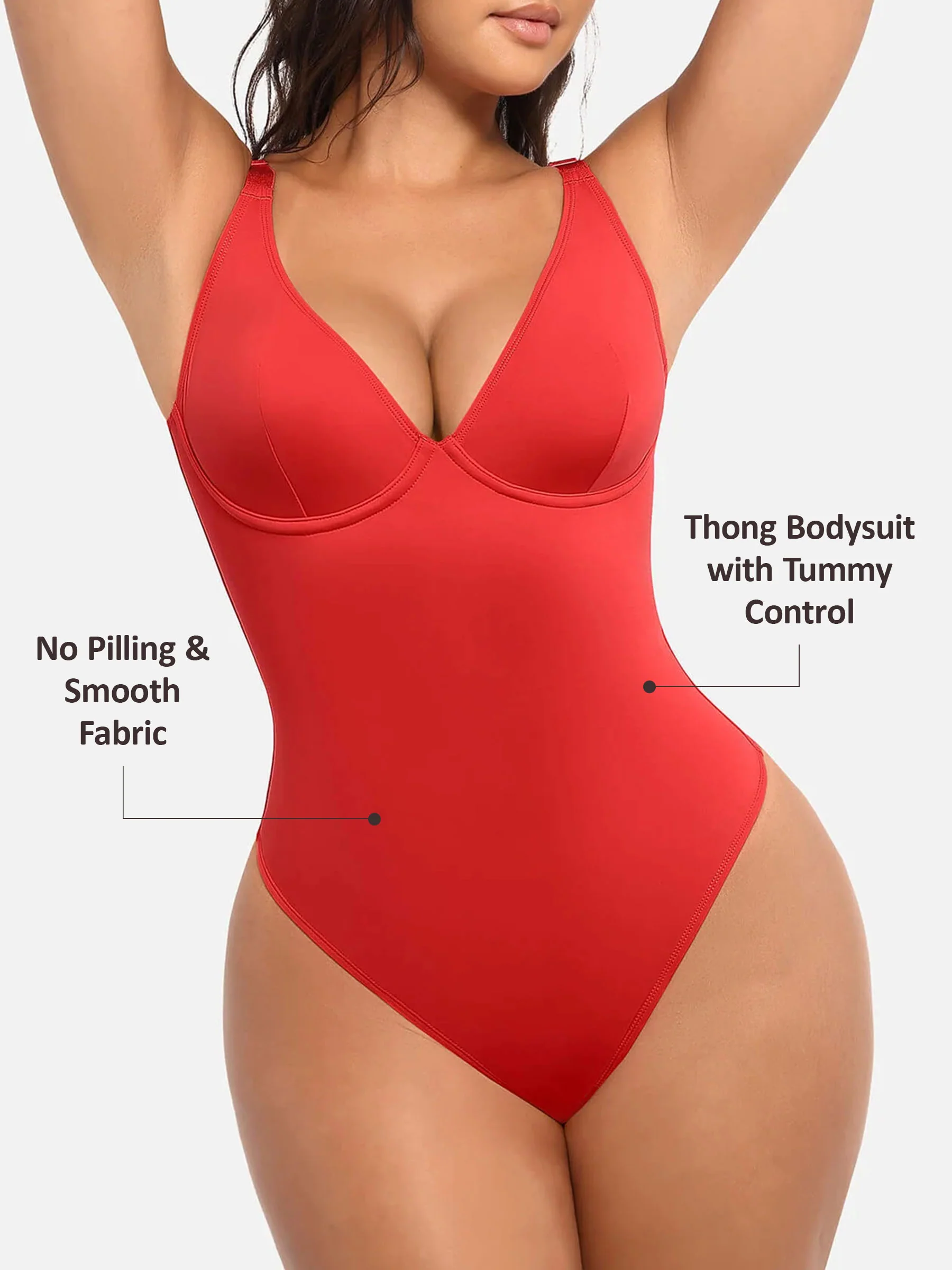 V-Neck Tummy Control Bodysuit - Image 27