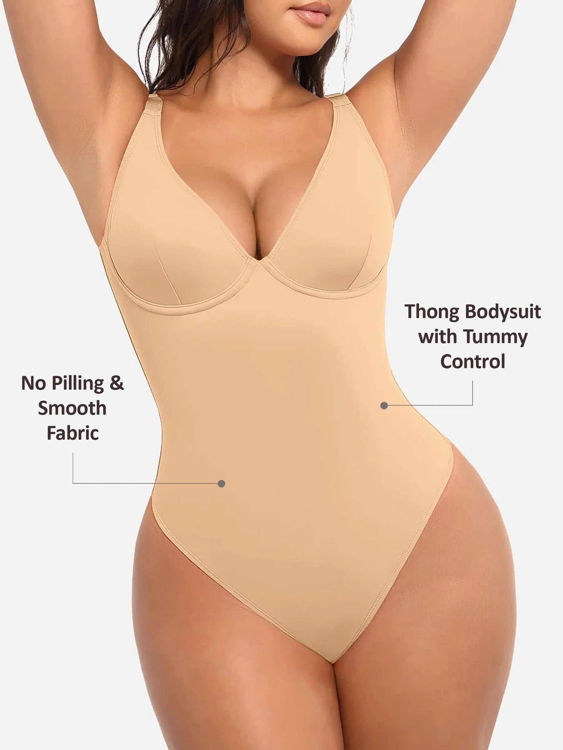 V-Neck Tummy Control Bodysuit - Image 59