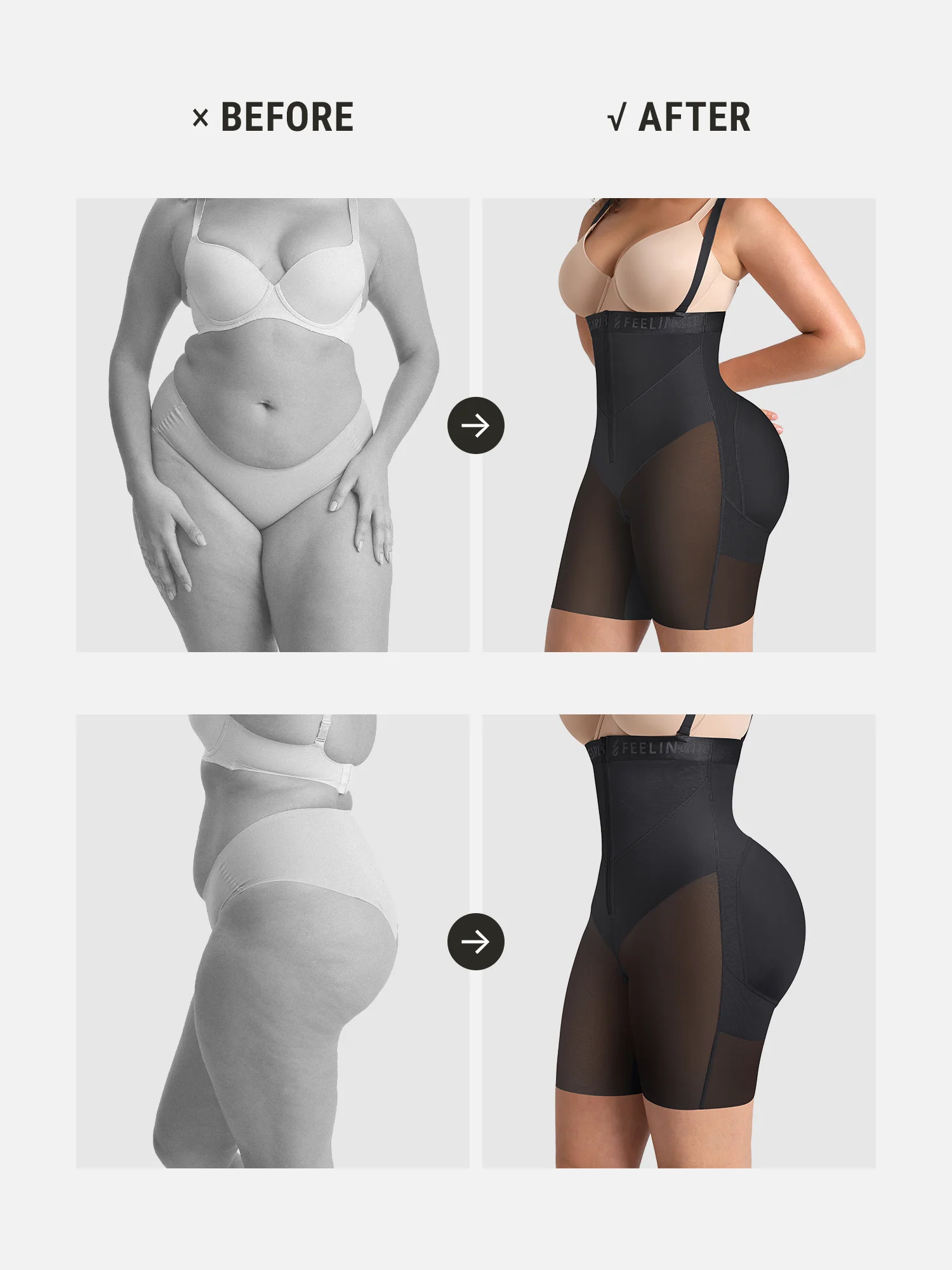 Wide V-neck Belt High-Waist Shaping Shorts - Image 5