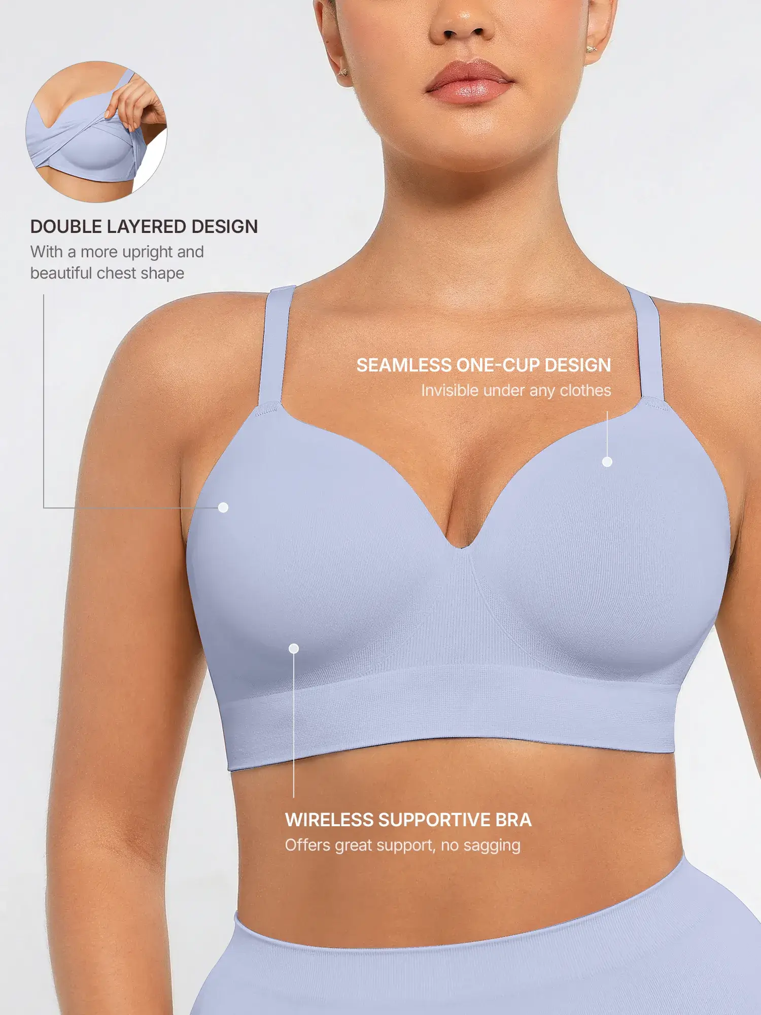 Wireless Push-Up Seamless Comfort Full Coverage Bra - Image 54