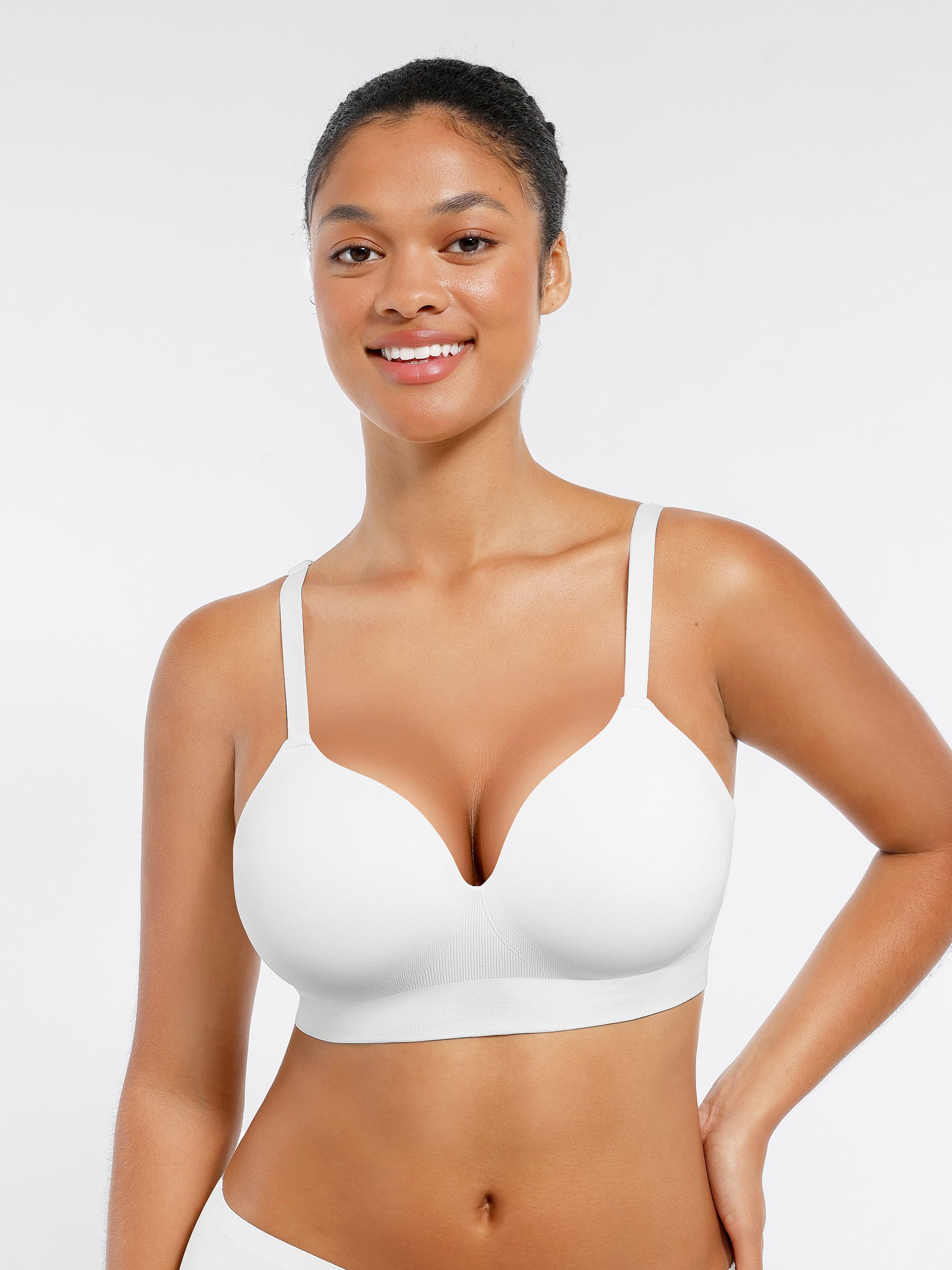 Wireless Seamless Push-Up V-neck Bra - Image 29