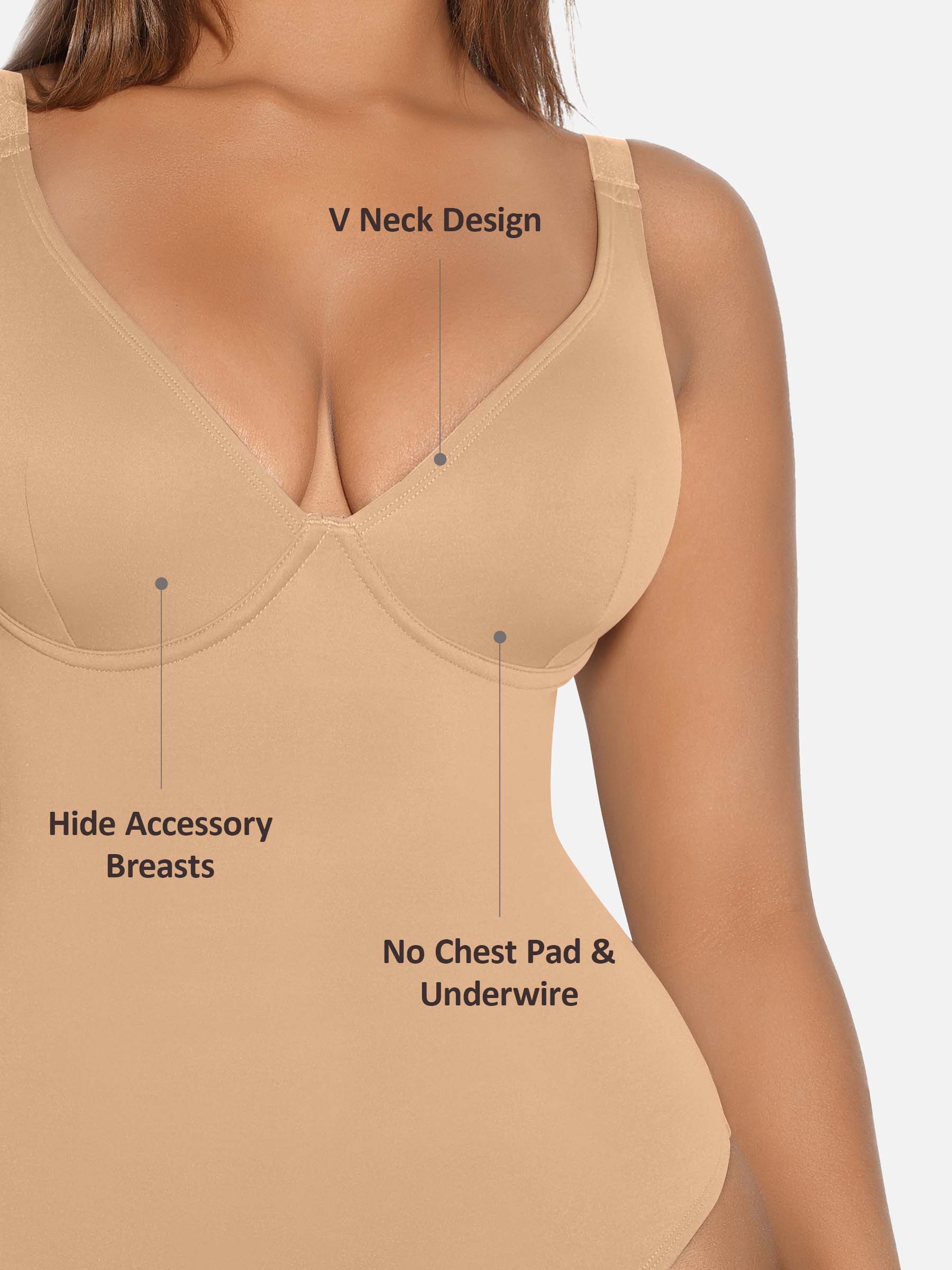 V-Neck Tummy Control Sculpt Bodysuit - Image 46