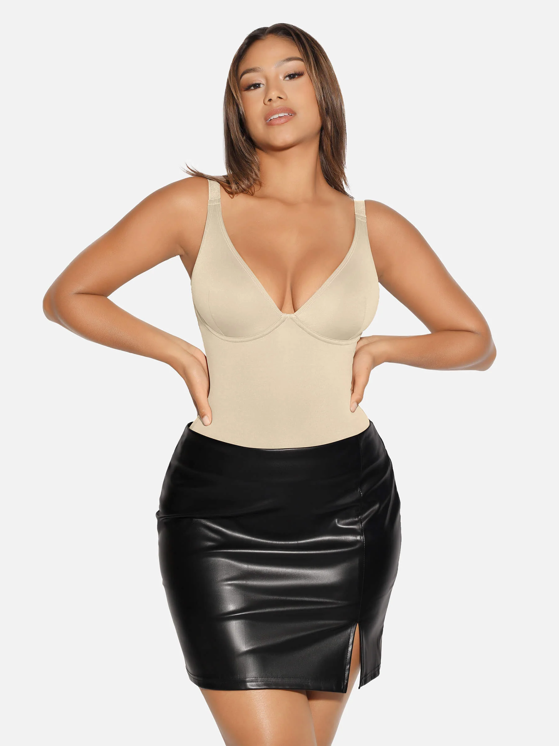 V-Neck Tummy Control Sculpt Bodysuit - Image 65