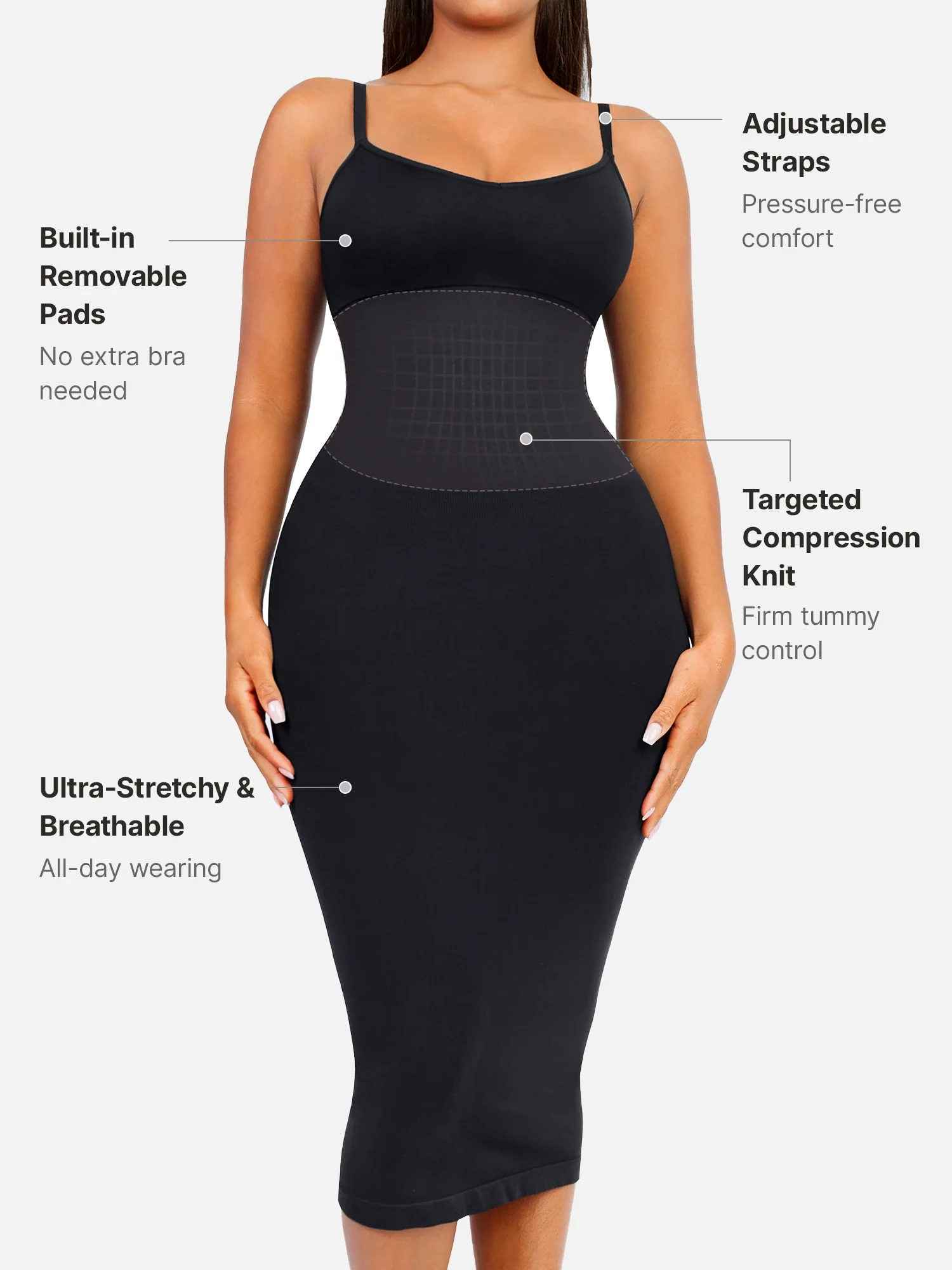 Smooth Dress & No-Show Shorts Set - Image 5